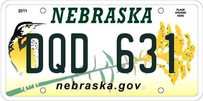 NE license plate DQD631