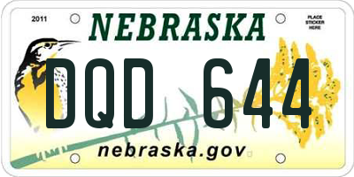 NE license plate DQD644
