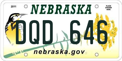 NE license plate DQD646