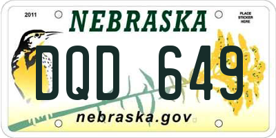 NE license plate DQD649