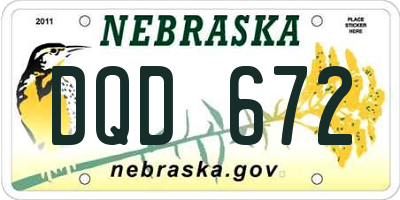 NE license plate DQD672