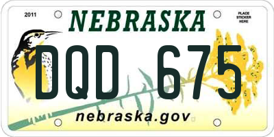 NE license plate DQD675