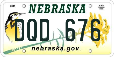 NE license plate DQD676