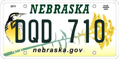 NE license plate DQD710
