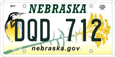 NE license plate DQD712