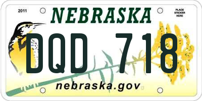 NE license plate DQD718