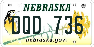 NE license plate DQD736