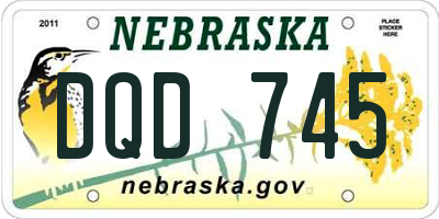 NE license plate DQD745