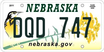 NE license plate DQD747