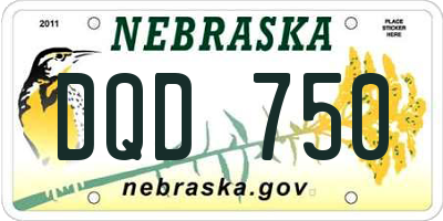 NE license plate DQD750