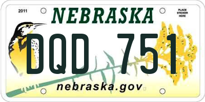 NE license plate DQD751