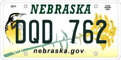 NE license plate DQD762