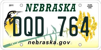 NE license plate DQD764