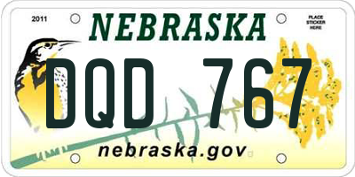 NE license plate DQD767