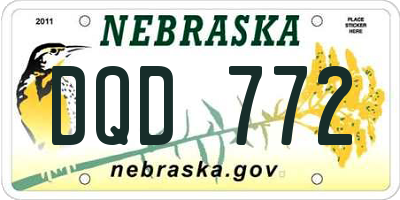 NE license plate DQD772