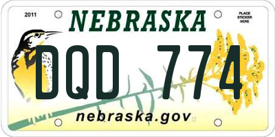 NE license plate DQD774