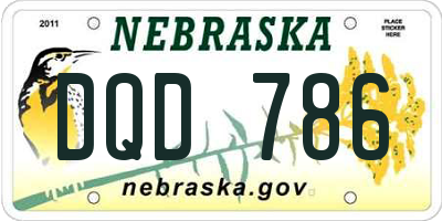 NE license plate DQD786