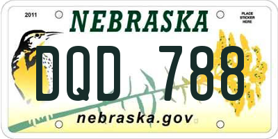 NE license plate DQD788