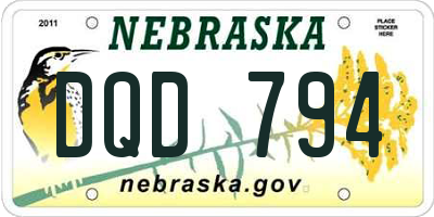 NE license plate DQD794