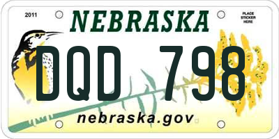 NE license plate DQD798
