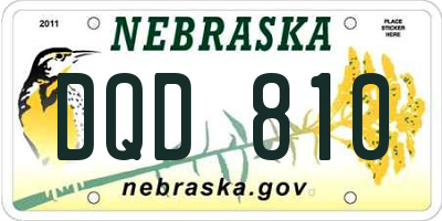 NE license plate DQD810