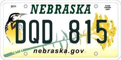 NE license plate DQD815