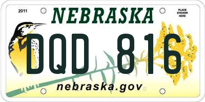 NE license plate DQD816