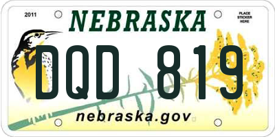 NE license plate DQD819