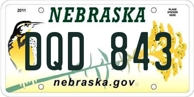 NE license plate DQD843