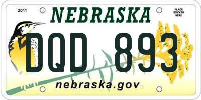 NE license plate DQD893