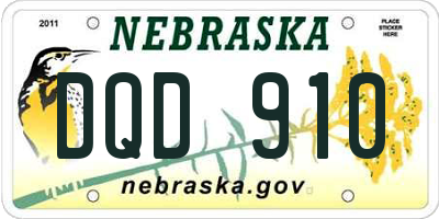 NE license plate DQD910