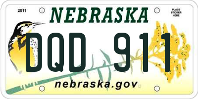 NE license plate DQD911