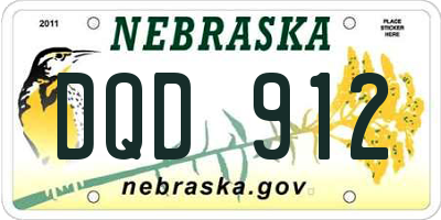 NE license plate DQD912