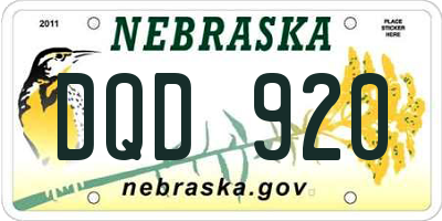NE license plate DQD920