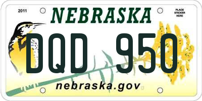 NE license plate DQD950