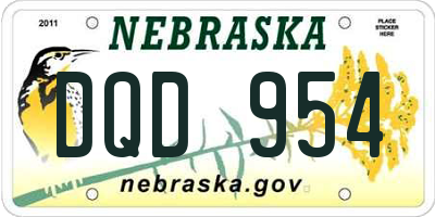 NE license plate DQD954