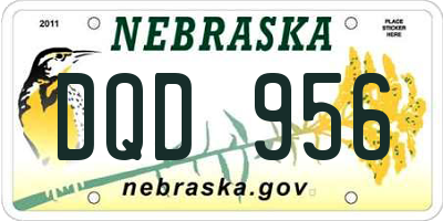 NE license plate DQD956