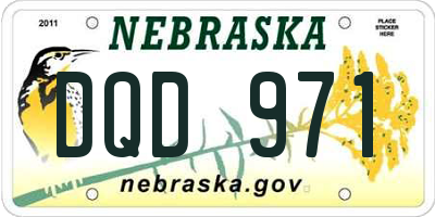 NE license plate DQD971