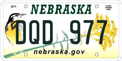 NE license plate DQD977
