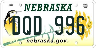 NE license plate DQD996
