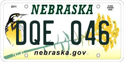 NE license plate DQE046