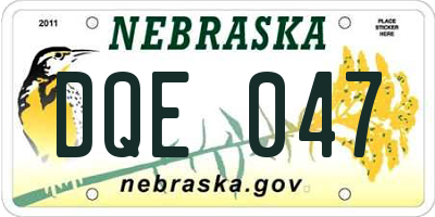 NE license plate DQE047