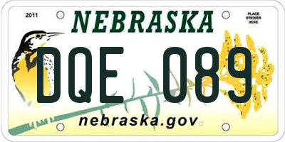 NE license plate DQE089