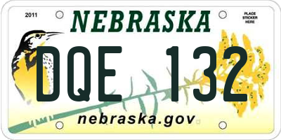NE license plate DQE132