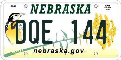 NE license plate DQE144