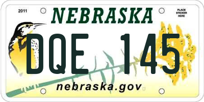 NE license plate DQE145