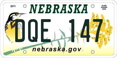 NE license plate DQE147