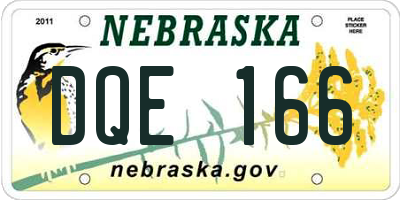NE license plate DQE166