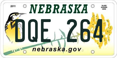NE license plate DQE264