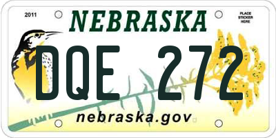 NE license plate DQE272